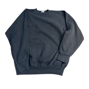 Vintage Ultra Sweats Black Raglan Crewneck Sweatshirt XL Made in USA Blank 2726